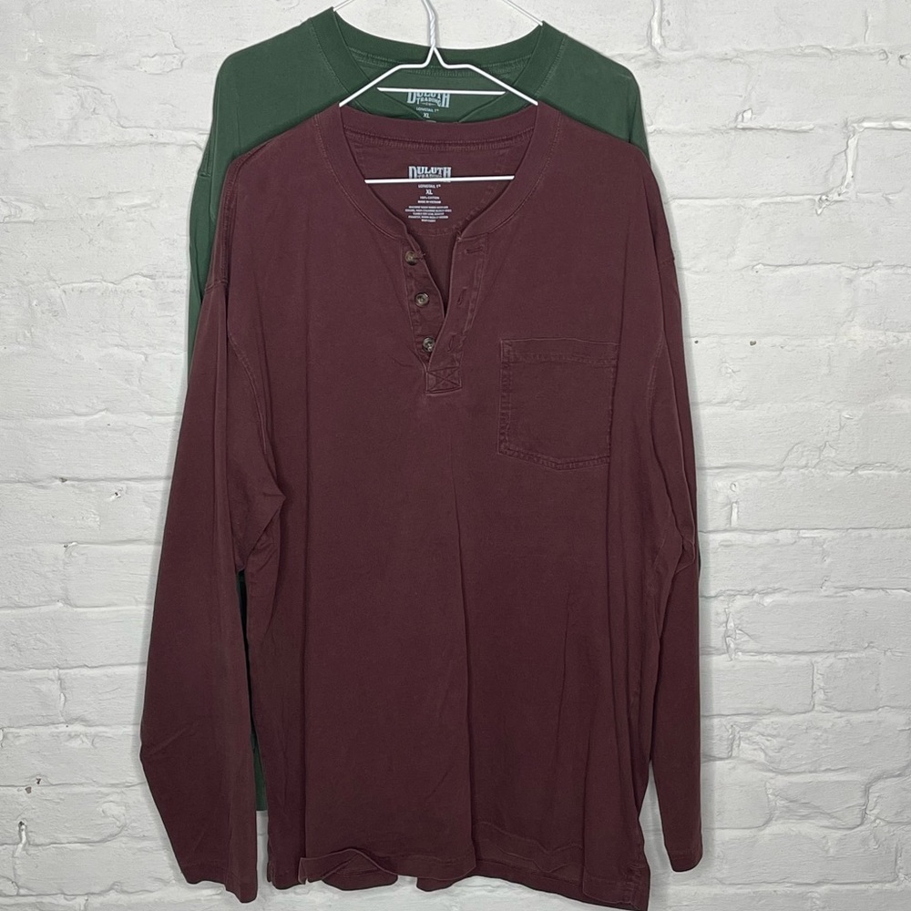 TWO Duluth Trading Co. Henleys XL
